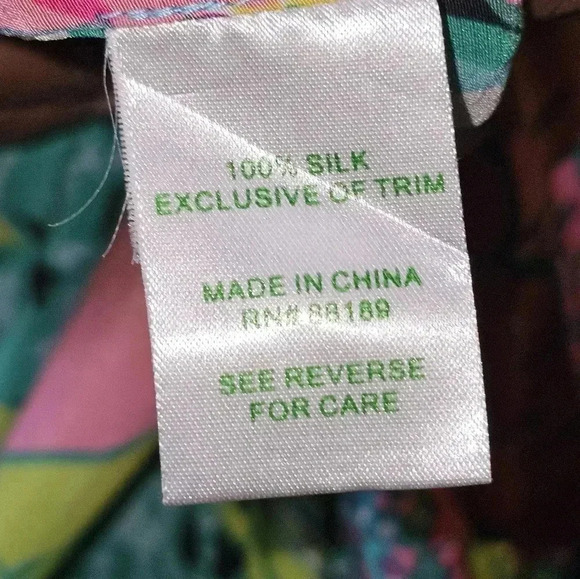 Lily Pulitzer 100% Silk Elsa Skip On It The  Frog-Floral Print Blouse SZ XS - Picture 11 of 12